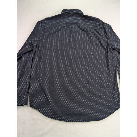 Denim & Supply Ralph Lauren Large Navy Polka Dot Long Sleeve Button Down Cotton - Picture 12 of 14